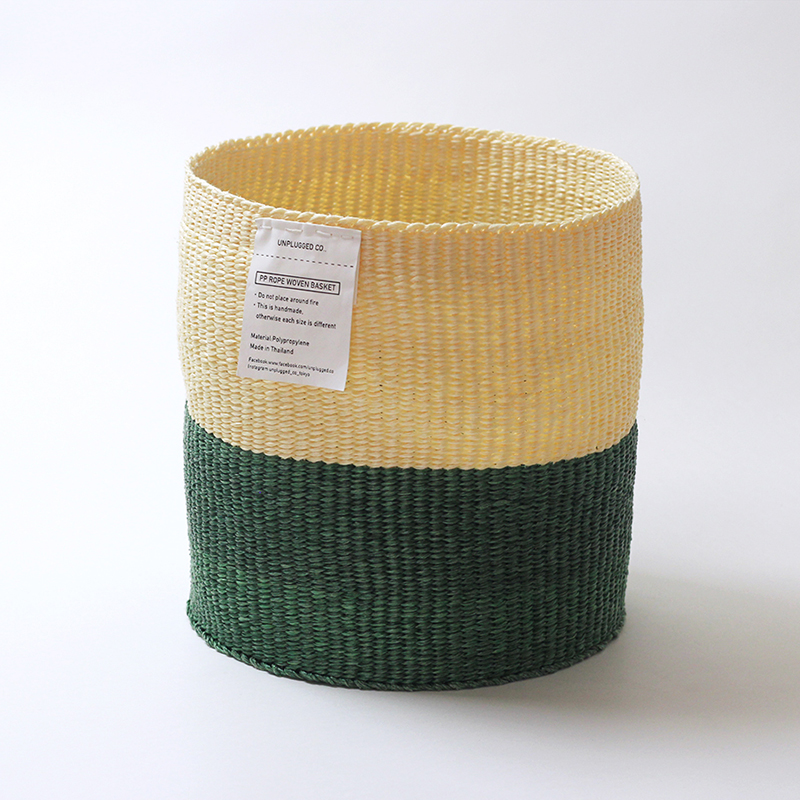 PP rope woven basket Bicolor